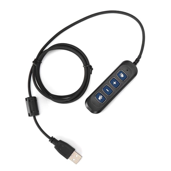 H901 USB-stik QD-kabeladapter Justerbar lydstyrke Callcenter-headsetadapter til 3,5 mm headsetudstyr Blå