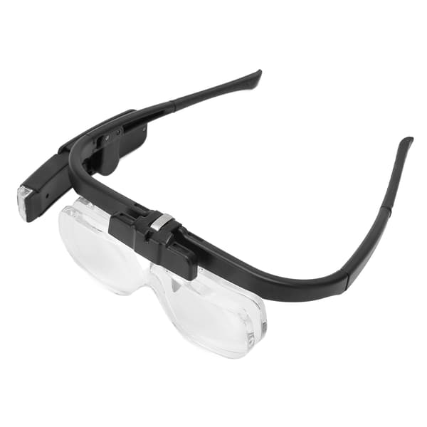 Oppladbart hodelupe med LED-lys 2 avtakbare linser Håndfri hodemontert forstørrelsesglass