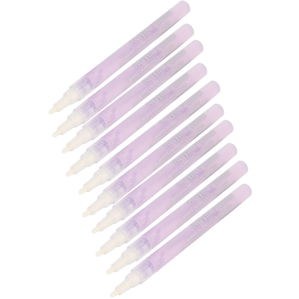 10 stk. 1100M akrylmaling tuscher farve tegnepenne til frihåndstegning DIY sten porcelæn krus glas træmaling Violet