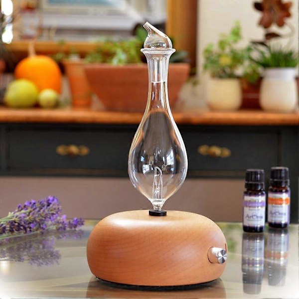 25ML Massivt Trä Glas Automatisk Aromdiffuser Tyst A Mahogny78