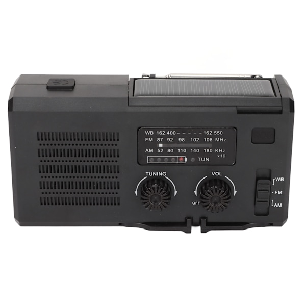 Hand Crank Radio AM FM NOAA 4000mAh Solär Bärbar Väderradio med LED Ficklampa för Nödläge