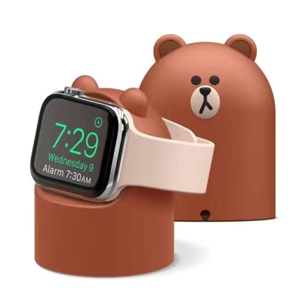 Klokkeladerstativ Silikon Cute Cartoon Universal Portable Watch Ladeholder for IWatch Type 3