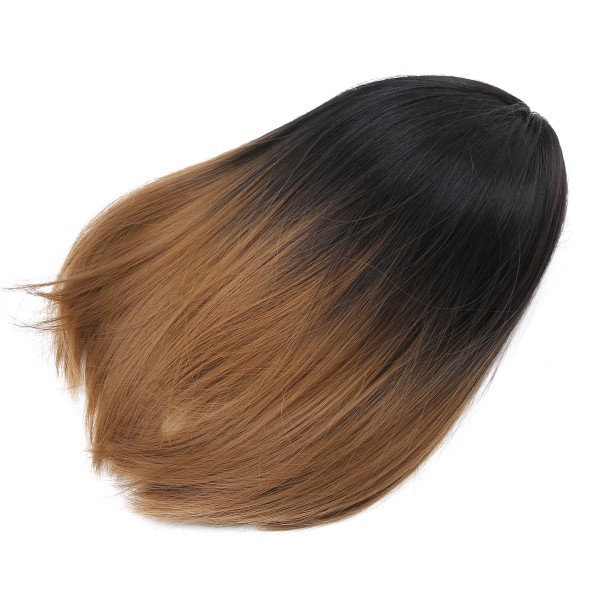 Gradient Rak Peruk Naturlig Split Fake Hair Syntetiskt mjuk Lady Peruk för Party Cosplay