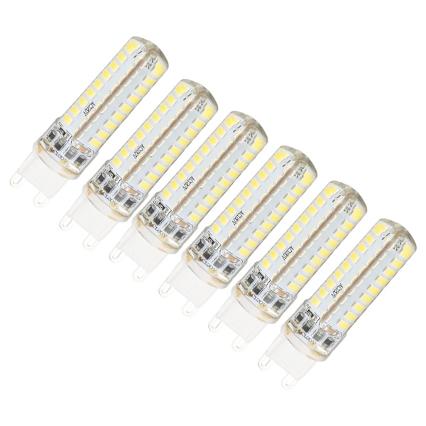 6 stk. G9 LED-pærer 450lm dæmpbare 72LEDs G9 lyserstatningspærer til boligbelysning 5W 100-120V