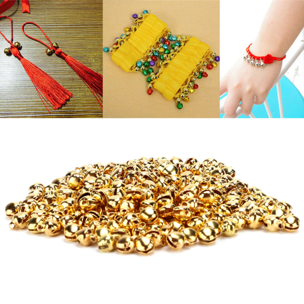 300 stk mini gyldne jern-jingleklokker til gør-det-selv-håndværk, smykker, festivaler, fødselsdage