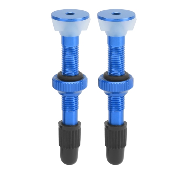 1Pair Mountain Bike Tubeless Air Valve Stem Alloy Presta Valve Extender Accessory Bleu