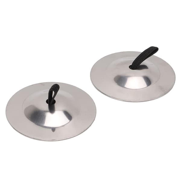 2 st Finger Cymbaler Ren Koppar Slitstark Lättgrepp Fingerklocka för Dansfest Högtid Silver