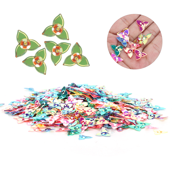 Konfetti Blomformade Glitter Paljetter Färgfest Bröllop Strö Dekoration Tillbehör (1,5 cm Triangulära Blommor)