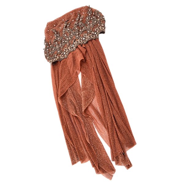 Turban Fashion Unik Kvinner Sammenleggbar Retro Perle Bandasje Muslim Langt Skjerf HatKhaki