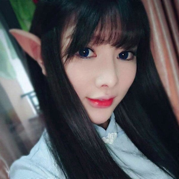 Par Halloween Alvöron Latex Öron Anime Fe Cosplay Kostymer Vampyrdekorationer (2# Långa)