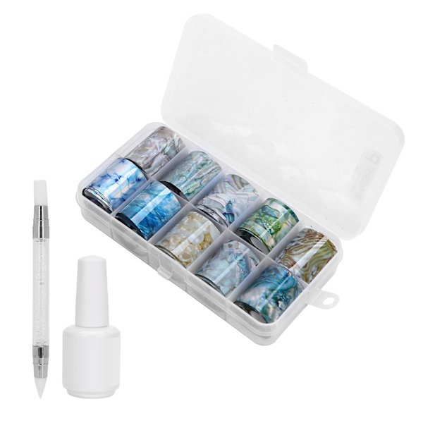 ROSALIND Nail Transfer Sticker Set Självhäftande folielim DIY Carving Penna Nail art