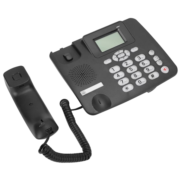 C267 fasttelefon med dobbel grensesnitt, støtte for utvidelse for forretningskontor hjemmebruk, svart
