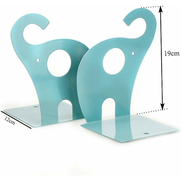 Ett par elefantformade kreativa halkfria bokstöd (Blå)