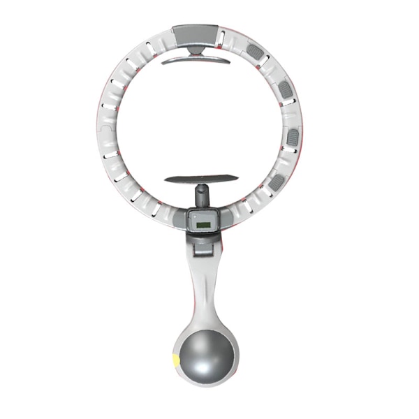Smart Hoop Fit Circle Auto Counter Justerbar Avtagbar Bukmassage Fitnessutrustning med Batteri för Kvinnor Grå