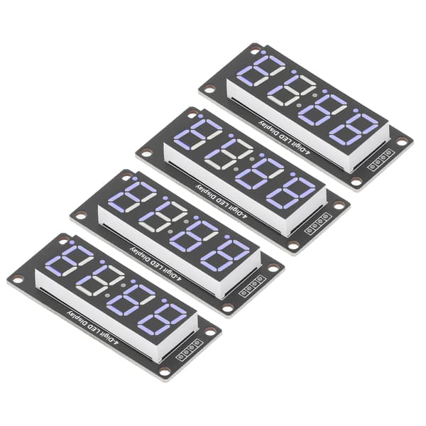 4 sæt 4-cifret digitalrør LED-displaykort 7 segmenter urmodul TM1637 0,56 tommer blå MRA041C