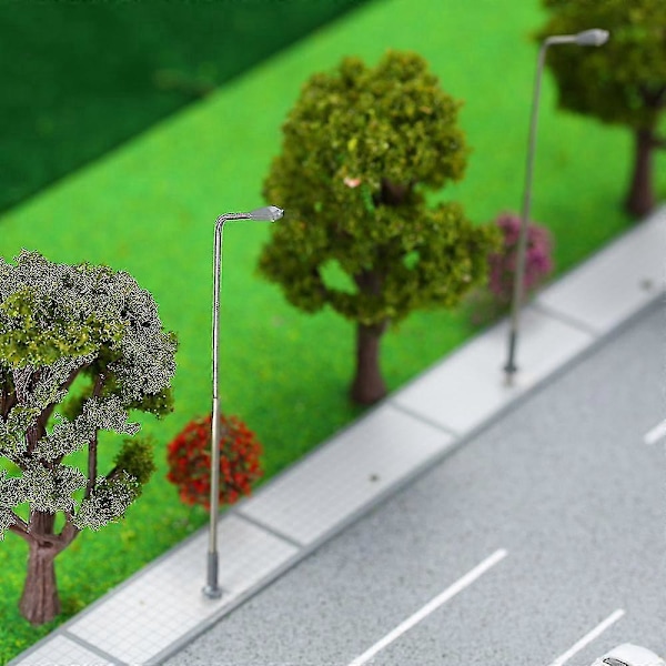 10 st Metall Gatlyktor Modellbygge Enkelhuvud LED-lampor Lyktstolpe Modelljärnväg Gatubelysning 3V DC ny zd