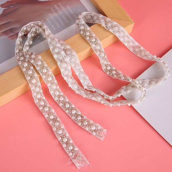 1 Yard DIY Handgjorda Spets Pärlband Tejp Trim Dekoration Kläder Tillbehör #3