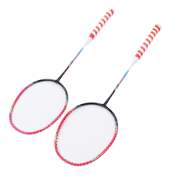 2 st badmintons racket rosa legering stor sweet spot en del design dubbel badmintons racket med förvaringsväska