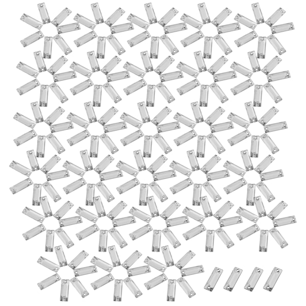 200 st/förpackning Flatback Akryl harts sömnad Glänsande kristall med hål hantverkstillbehör (#10)