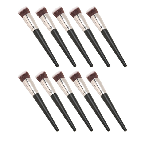10 stk. Skrå Concealer Pensel Blød Fiberhår Ergonomisk Fleksibel Makeup Foundation Pensel Kosmetisk Værktøj