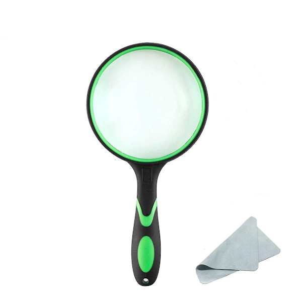 10x Förstoringsglas - Stor 100mm Lins, Halksäker Mjuk Handtag, Perfekt för Läsning