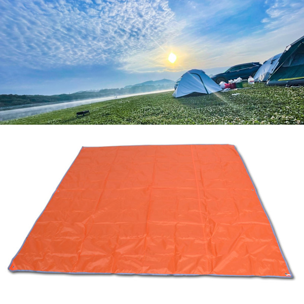 Udendørs Picnic Tæppe Fortykke Oxford Klud Vandtæt Multifunktion Udendørs Gulv Tæppe til Udendørs Camping Picnic Telt Orange 150x210cm / 59.1x82.7in