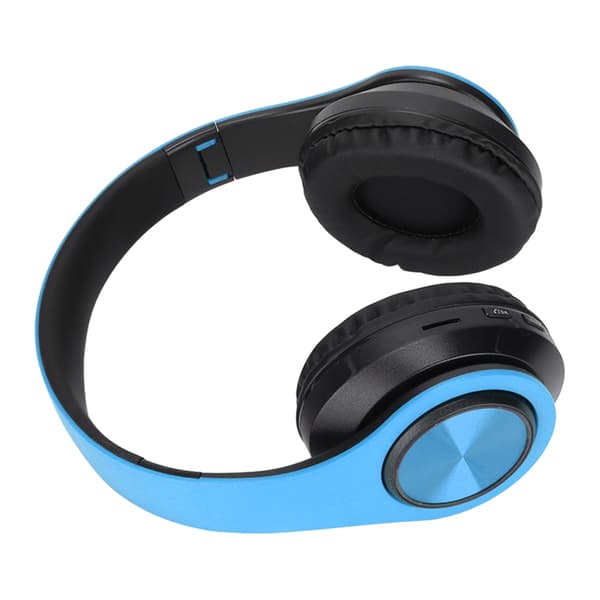 Trådlöst headset Stereo Brusreducerande Vikbara Bluetooth-hörlurar för mobiltelefon PC Resespel Blå Svart