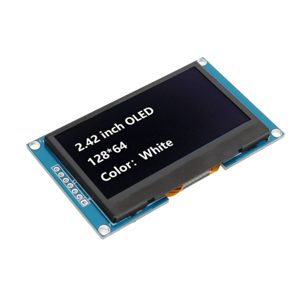 Displaymodul 2,42 tum organisk ljusemitterande diod SPI seriell port SSD1309 drivkrets för DIY MRA091A vit