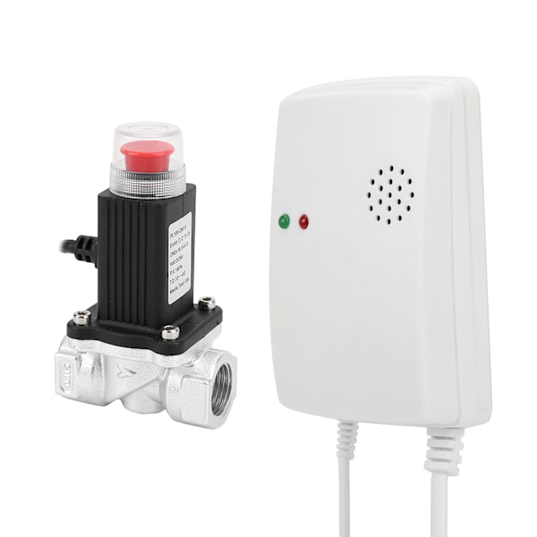 Drivstoff Kull Naturgass Alarm Uavhengig veggmontert husholdning med drivmagnetventil AC110220V(EU-plugg)