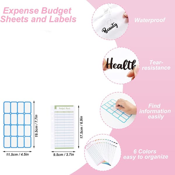 Gradientfarve Budget Organizer Budgetplanlægger Finansiel Planlægger PVC Budgetmappe til Budgettering Pengebesparende Mappe
