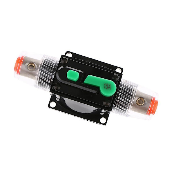Inline Manuell Återställningsbrytare Bilstereo Ljud Säkring 12V/24V/32V 15A