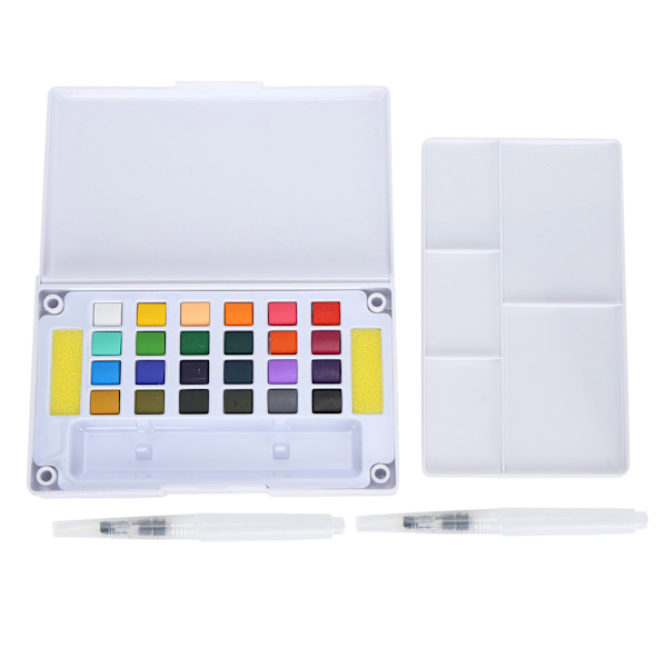 Vattenfärg Pigment Bärbar Ljus Färg Nybörjare Konstnär Vattenfärg Målarset med Penna 24 Färger