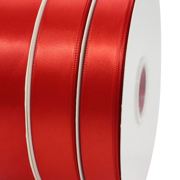 Presentförpackningsband 99,5yd Längd 1,0in Bredd Flexibel Polyester Röd Satängband för Dekoration DIY Hantverk