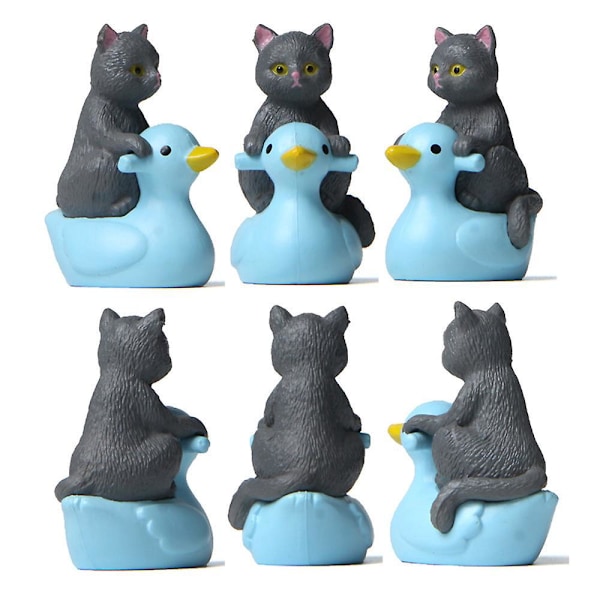 Sæt med 4 stk. Små Miniature Kat PVC Figurer, DIY Havetilbehør til Dekoration