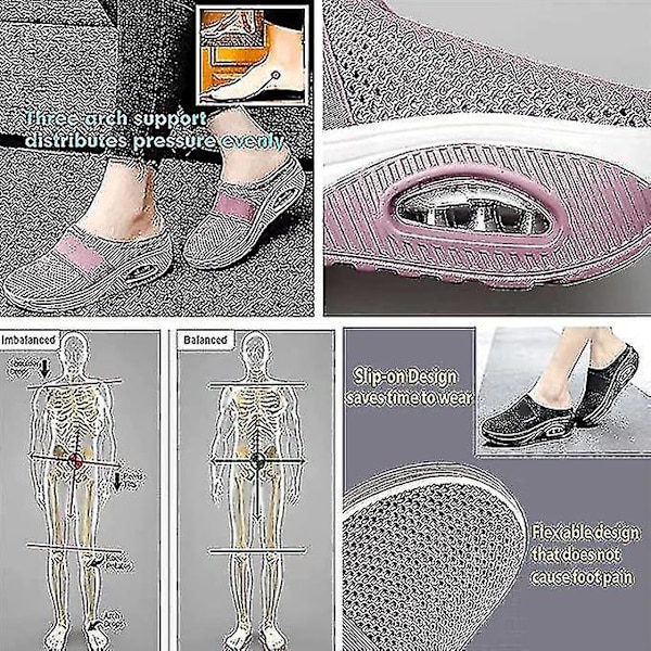Rosa Air Cushion Slip-on Ortopædiske Diabetes Vandresko EU 41