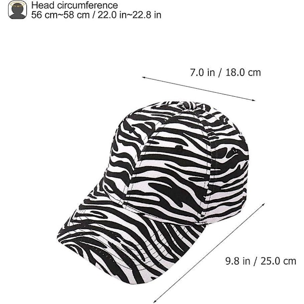 Baseballkeps med kostripe Zebra-tryck Skärmkeps Bomull Linne Skärmhatt Utomhussolhatt för Kvinnor Flickor