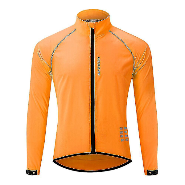 Herr XL Orange Ultralätt Vattentät Cykelvindjacka