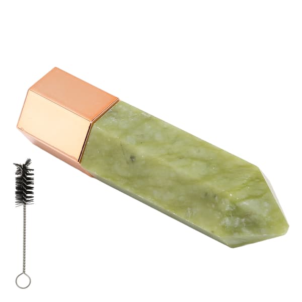 Multifunktionell Hexagonal Prism Jade Ansiktsmassagerulle Hudåtstramande Lyftande Ansiktsmassager Grön