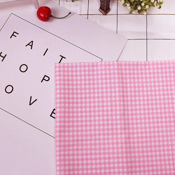 7 stk. bomuldsstof DIY assorterede firkanter forskåret sengetøjssæt kvarterbundt pink 25*25cm