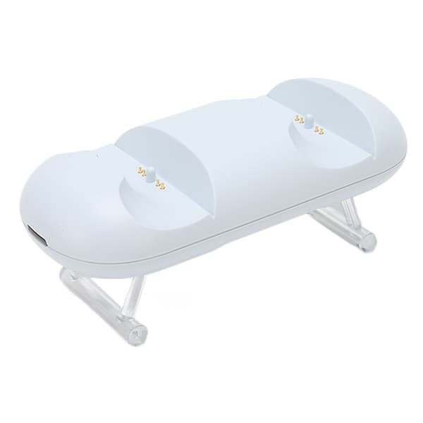 Controller-ladestation hurtig opladning LED-indikator Multi-beskyttelse Dobbelt opladningsdock til PS5 Hvid