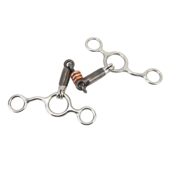 Hestebitt med knebelring i rustfritt stål og messing, 145 mm munnstykke, treningsutstyr for hester