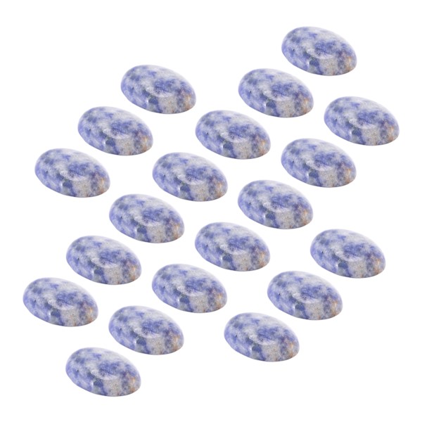 20 st ovala cabochon, bärbara, platta bakstycken, smyckestillverkning, gör-det-själv, milda stenpärlor för ringhalsband, blå