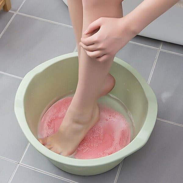 Foot Back Body Scrubber Soft Foot Cleaner Massage Pad Shower Tool Grey Grey 30x25cm