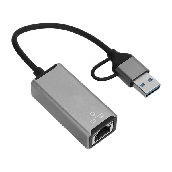 Type C til Ethernet Adapter USB A til RJ45 Netværksadapter til Notebooks Mobiltelefoner Tablets