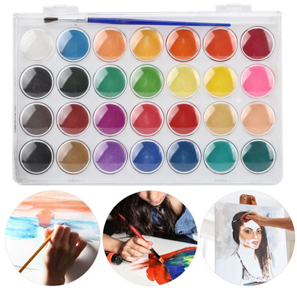 28 farver fast pigment maling bærbar kunst maling pulver sæt til akvarel / gouache