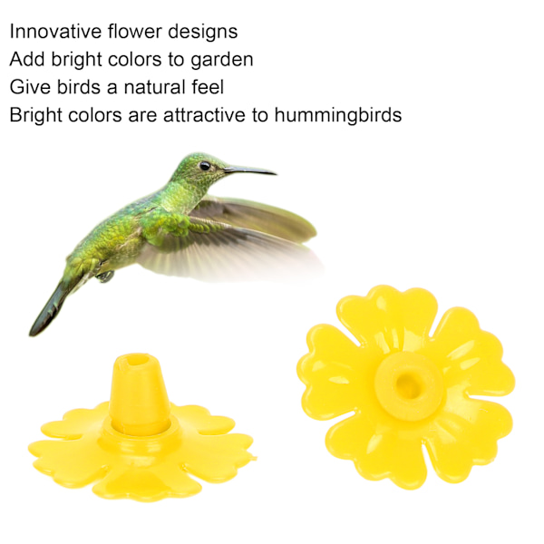 Hummingbird Feeder -kukat – 30 riippuvan lintujen ruokintaportin set – Puutarhatarvikkeet (keltainen) yellow