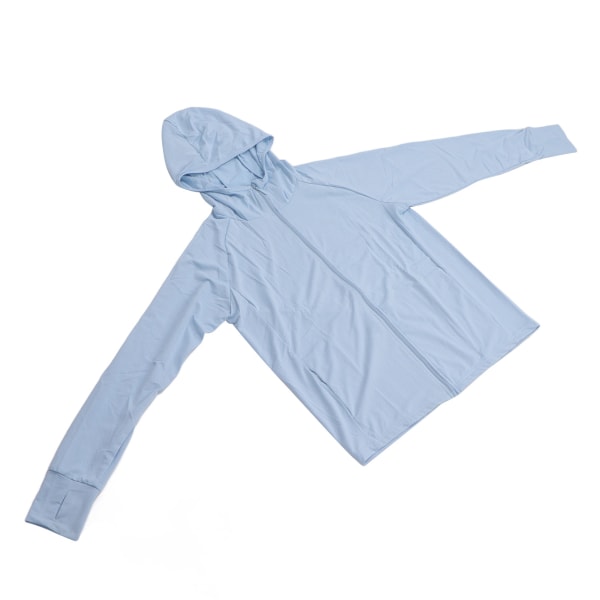 Solskyddsjacka för kvinnor UPF 50+ utomhus andas långärmad luvtröja med UV-skydd (blå)(XL/2XL)
