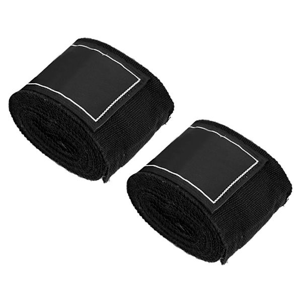 2 stk 2,5 m elastisk rem boksning Sanda Muay Thai MMA Taekwondo Bandage Håndbind (sort)