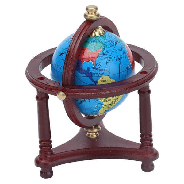 Dockhus Globe Modell Pedagogisk Simulering 1:12 Miniatyr Världsklot Tillbehör med Stativ