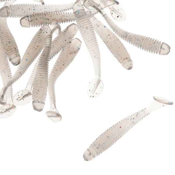 2 x 16 x Orm Fiske Lokkemad Bløde Crank Baits T-hale Fiskegrej Lokkemad 5cm Grå